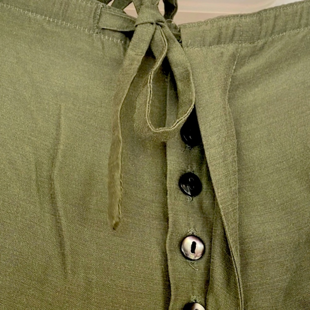 J. Crew Olive/Army Green Pocketed Loose Fitting Pants Size Large (12-14)